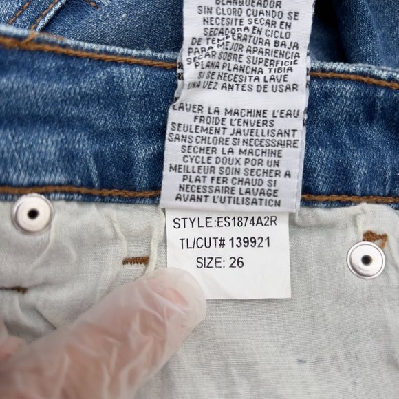 NEW SEE THRU SOUL Distressed High Rise Boyfriend Cut-off Short Size 26 30W 0028 - Picture 5 of 8